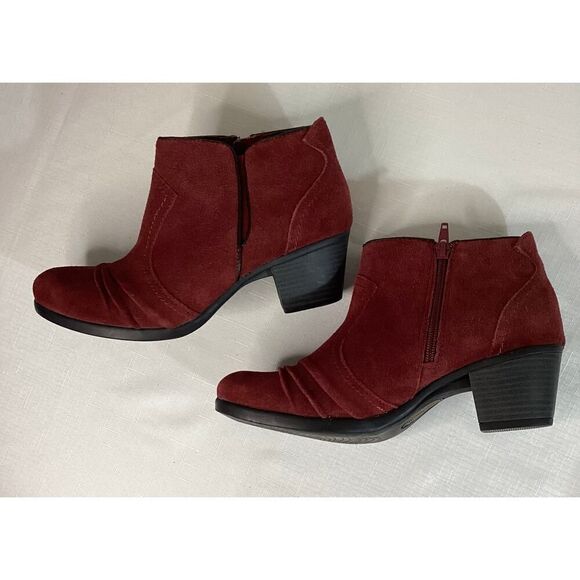 Earth Origins by Earth Maroon Suede Ankle Boots Size 9 - Picture 6 of 10
